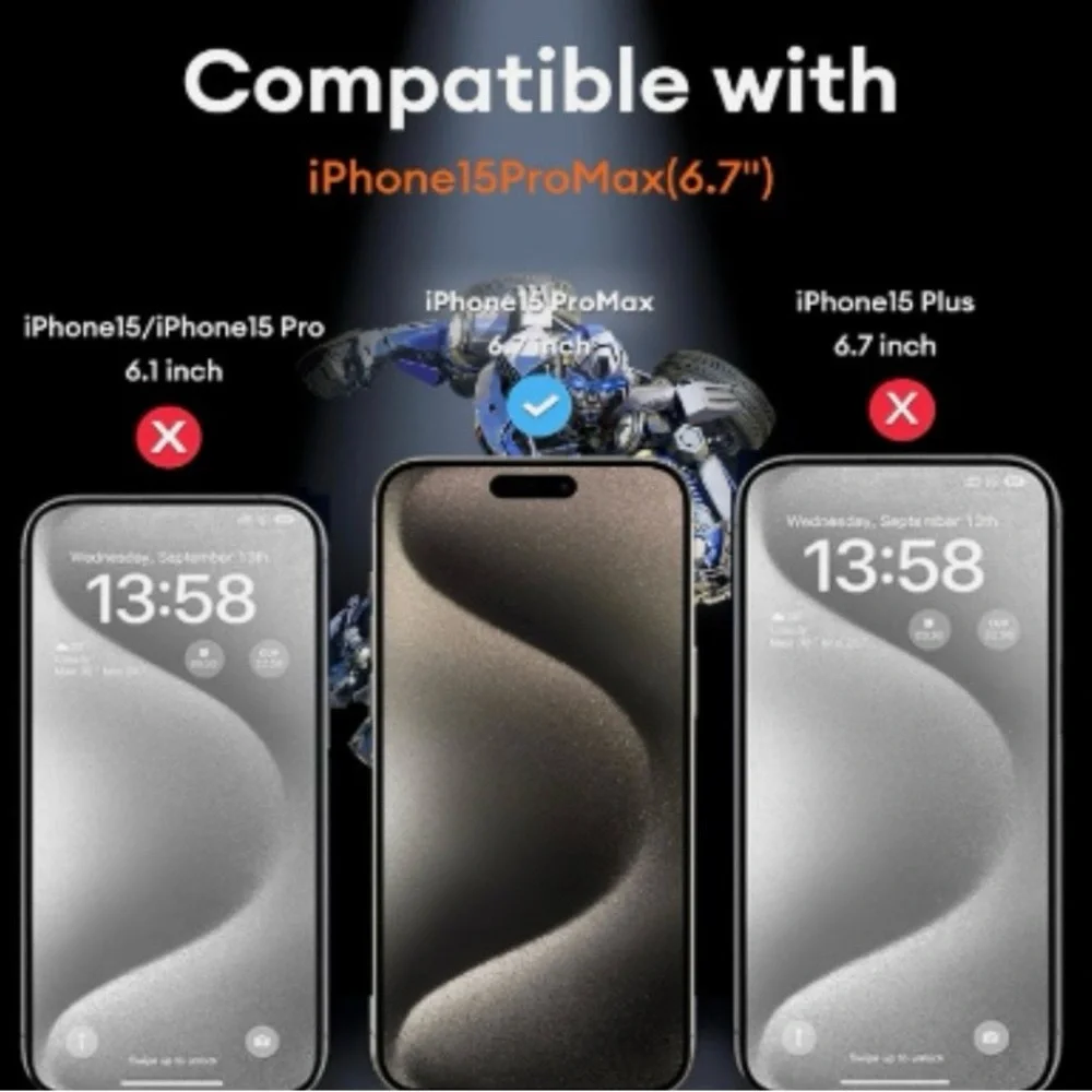 iPhone 15 Pro Max 2pc Privacy Screen Protector Auto Dust Elimination HD